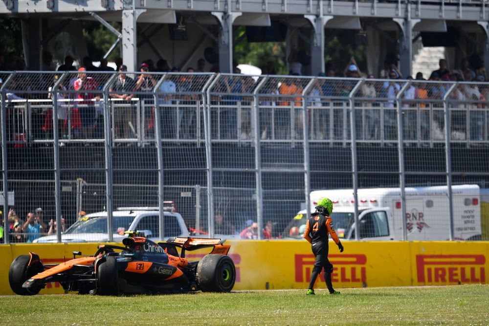 Preview Incidente no GP do Canadá: Lando Norris Colide com o Colega de Equipa da McLaren, Oscar Piastri